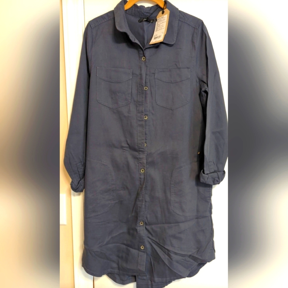 NWT prana blue-gray button up dress